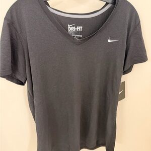 Nike Women's Dri-FIT V-Neck Tee - Black